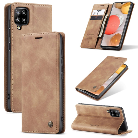 For Samsung Galaxy A42 5G CaseMe-013 Multifunctional Retro Frosted Horizontal Flip Leather Case with Card Slot & Holder & Wallet(Brown) by CaseMe