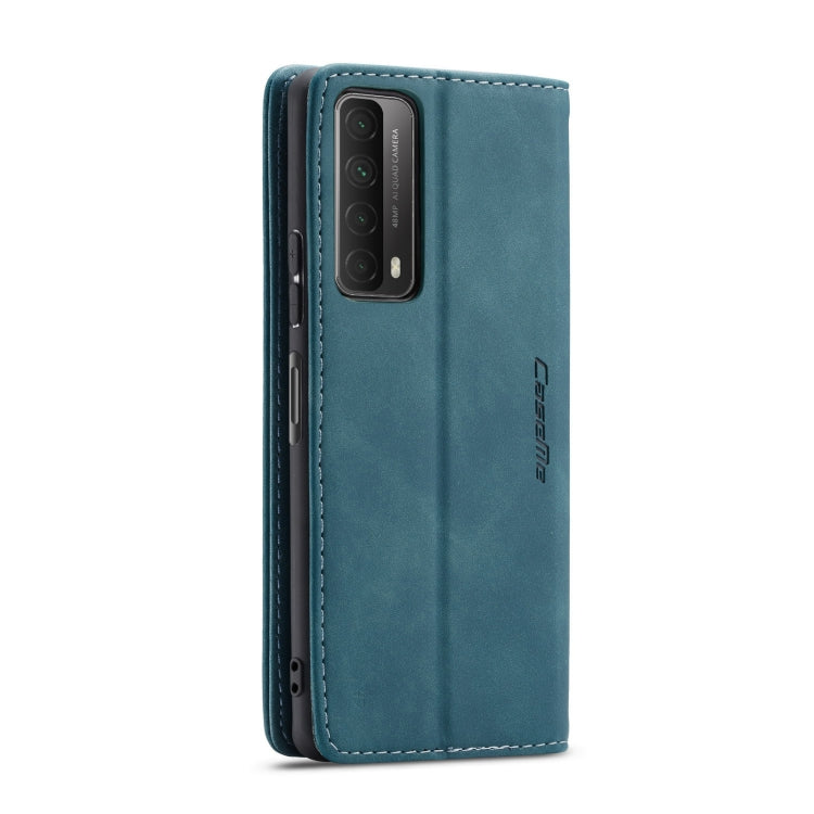 For Huawei P Smart 2021 CaseMe-013 Multifunctional Retro Frosted Horizontal Flip Leather Case with Card Slot & Holder & Wallet(Blue) - Huawei Cases by CaseMe | Online Shopping UK | buy2fix