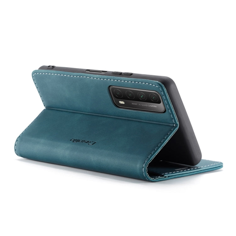 For Huawei P Smart 2021 CaseMe-013 Multifunctional Retro Frosted Horizontal Flip Leather Case with Card Slot & Holder & Wallet(Blue) - Huawei Cases by CaseMe | Online Shopping UK | buy2fix