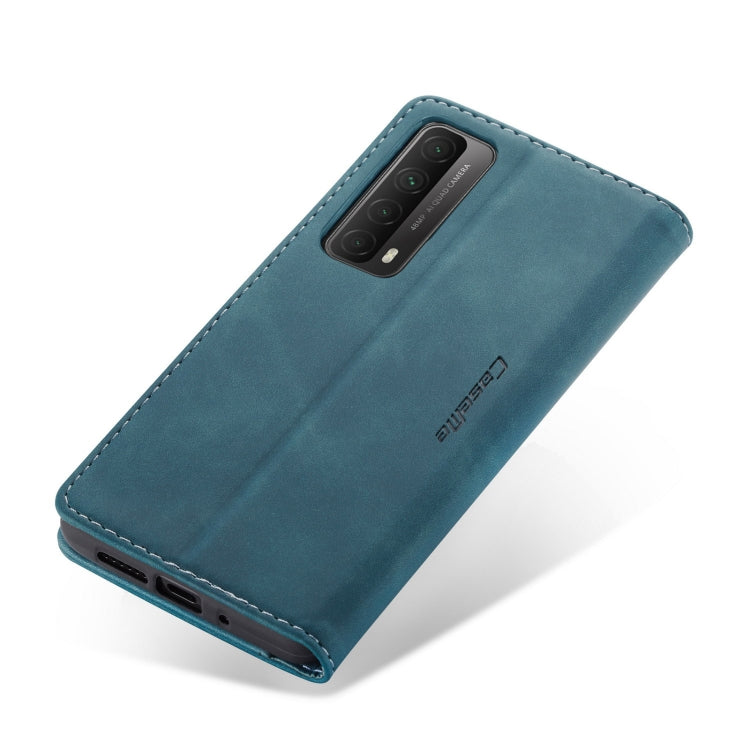 For Huawei P Smart 2021 CaseMe-013 Multifunctional Retro Frosted Horizontal Flip Leather Case with Card Slot & Holder & Wallet(Blue) - Huawei Cases by CaseMe | Online Shopping UK | buy2fix