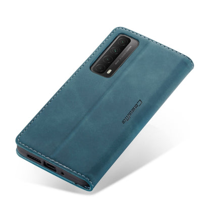 For Huawei P Smart 2021 CaseMe-013 Multifunctional Retro Frosted Horizontal Flip Leather Case with Card Slot & Holder & Wallet(Blue) - Huawei Cases by CaseMe | Online Shopping UK | buy2fix
