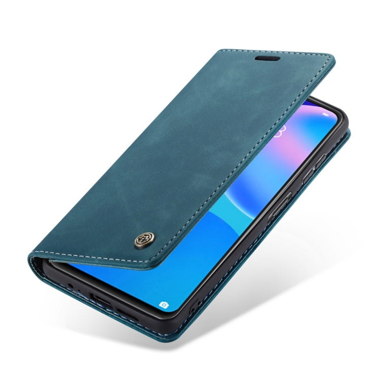 For Huawei P Smart 2021 CaseMe-013 Multifunctional Retro Frosted Horizontal Flip Leather Case with Card Slot & Holder & Wallet(Blue) - Huawei Cases by CaseMe | Online Shopping UK | buy2fix