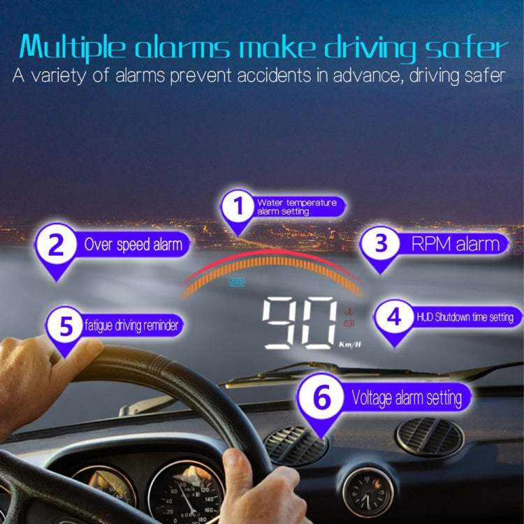 M11 Car OBD2 + GPS Mode Head-up Display HUD Overspeed / Speed / Water Temperature Alarm by buy2fix