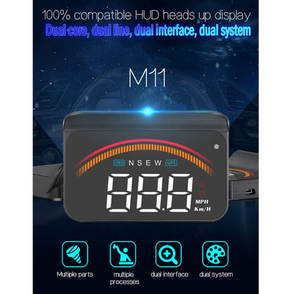 M11 Car OBD2 + GPS Mode Head-up Display HUD Overspeed / Speed / Water Temperature Alarm by buy2fix