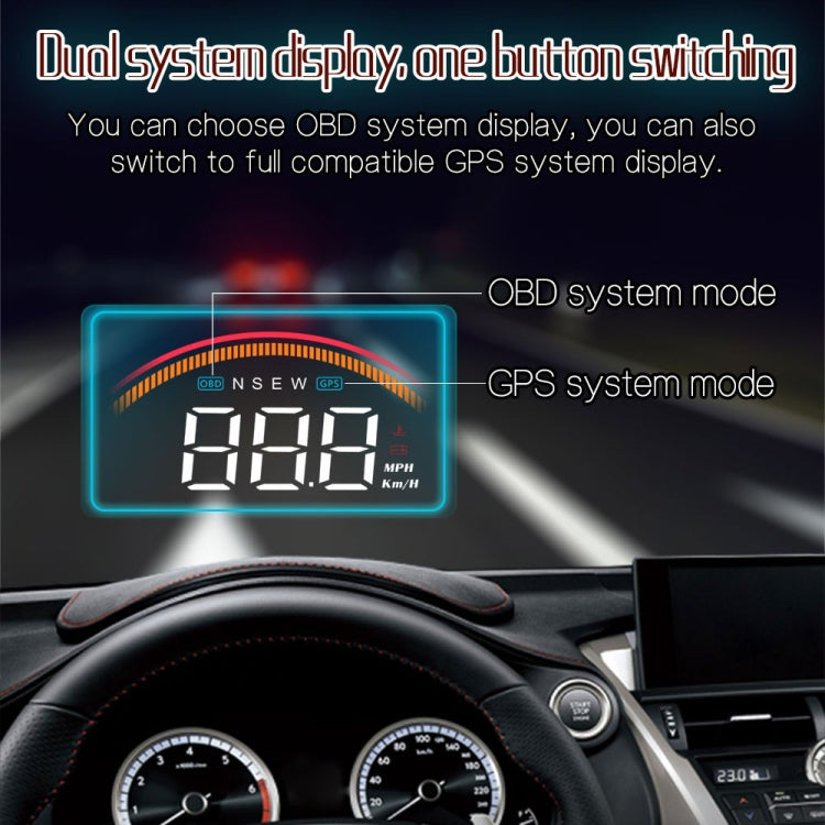 M11 Car OBD2 + GPS Mode Head-up Display HUD Overspeed / Speed / Water Temperature Alarm by buy2fix