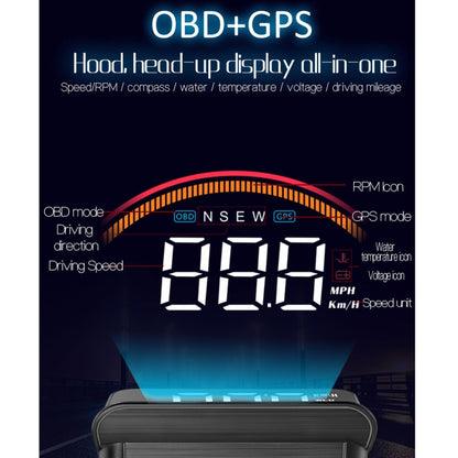 M11 Car OBD2 + GPS Mode Head-up Display HUD Overspeed / Speed / Water Temperature Alarm by buy2fix