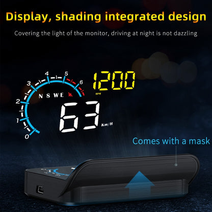 M12 OBD2 + GPS Mode Car Head-up Display HUD Overspeed / Speed / Water Temperature / Low Voltage / Fault Alarm by buy2fix
