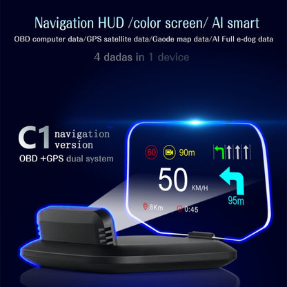 C1 OBD2 + GPS Mode Car HUD Head-up Display Compass / Speed / Water Temperature / Voltage Display / Speed / Fault Alarm / Navigation Function by buy2fix