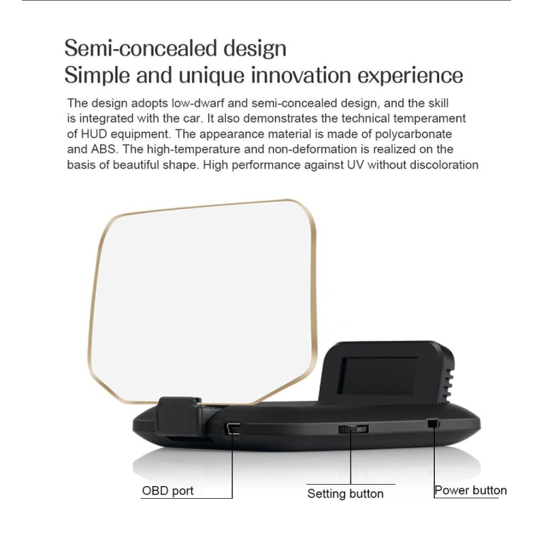 C1 OBD2 + GPS Mode Car HUD Head-up Display Compass / Speed / Water Temperature / Voltage Display / Speed / Fault Alarm / Navigation Function by buy2fix