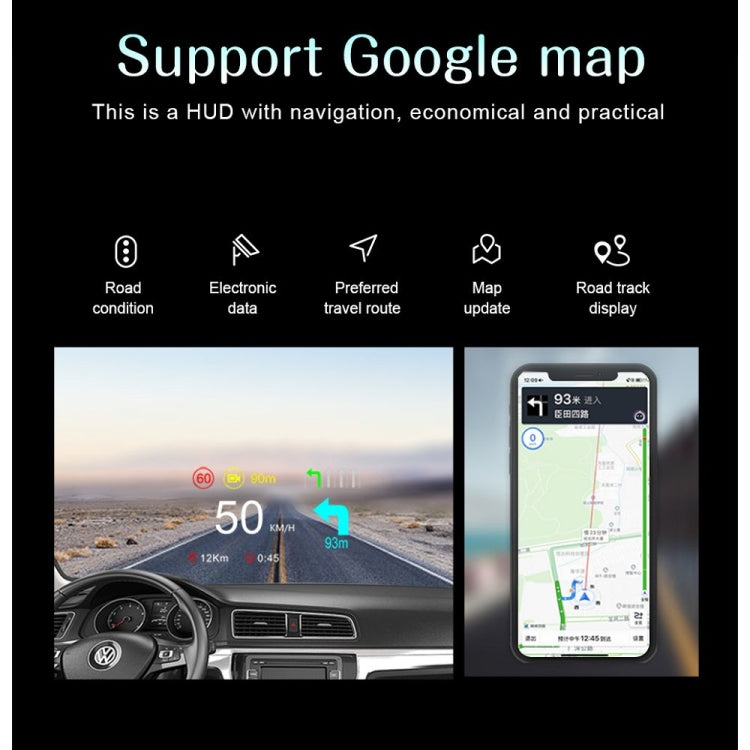 C1 OBD2 + GPS Mode Car HUD Head-up Display Compass / Speed / Water Temperature / Voltage Display / Speed / Fault Alarm / Navigation Function by buy2fix