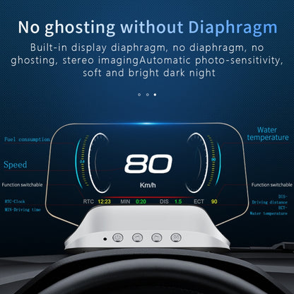 C3 OBD2 + GPS Mode Car Head-up Display HUD Overspeed / Speed / Water Temperature Too High / Voltage Too Low / Engine Failure Alarm / Fatigue Driving Reminder / Navigation Function - Head Up Display System by buy2fix | Online Shopping UK | buy2fix