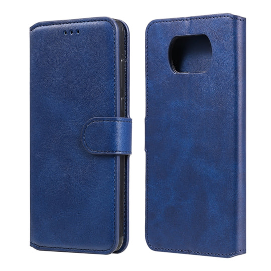 For Xiaomi Poco X3 NFC Classic Calf Texture PU + TPU Horizontal Flip Leather Case, with Holder & Card Slots & Wallet(Blue)