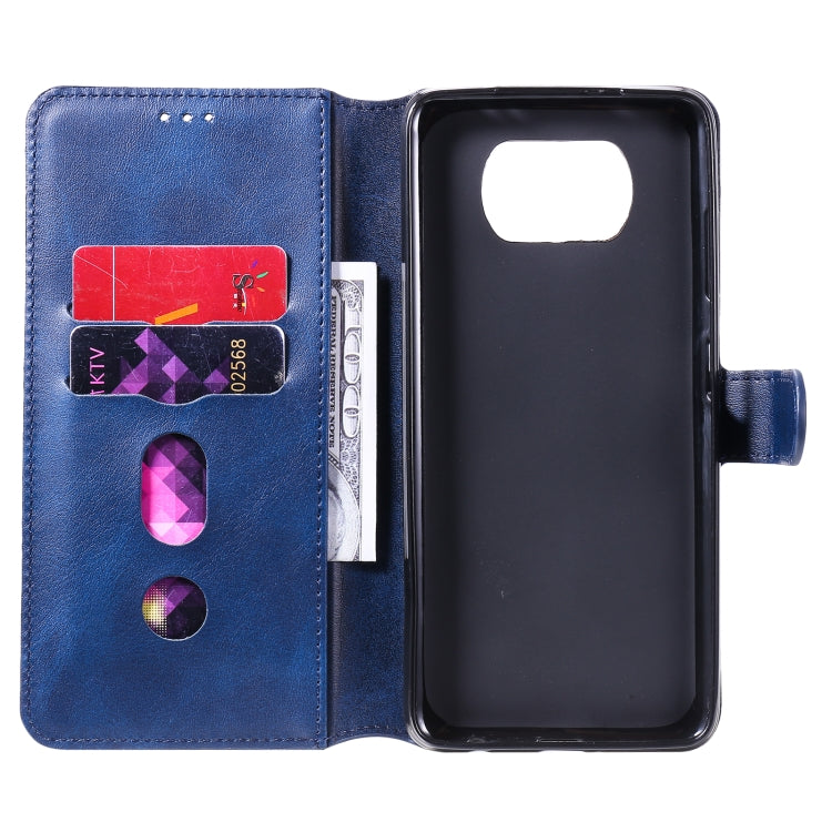 For Xiaomi Poco X3 NFC Classic Calf Texture PU + TPU Horizontal Flip Leather Case, with Holder & Card Slots & Wallet(Blue) - Xiaomi Cases by buy2fix | Online Shopping UK | buy2fix