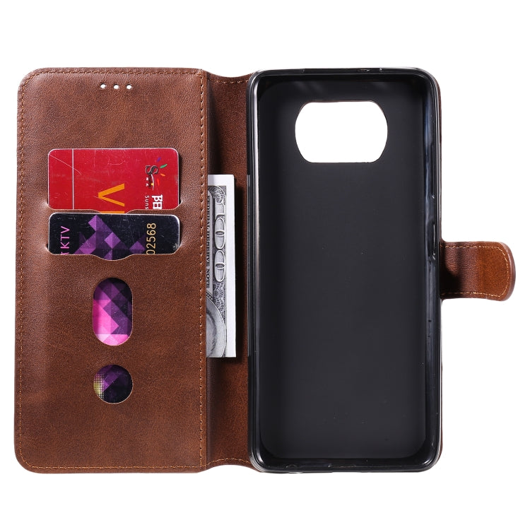 For Xiaomi Poco X3 NFC Classic Calf Texture PU + TPU Horizontal Flip Leather Case, with Holder & Card Slots & Wallet(Brown) - Xiaomi Cases by buy2fix | Online Shopping UK | buy2fix