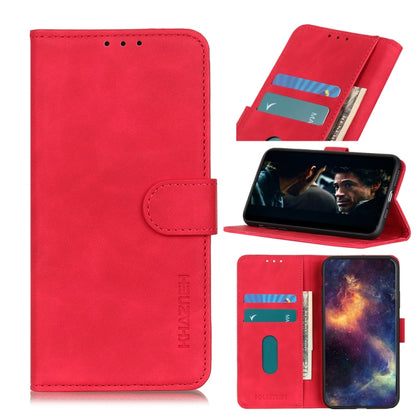 For Samsung Galaxy A32 5G KHAZNEH Retro Texture PU + TPU Horizontal Flip Leather Case with Holder & Card Slots & Wallet(Red) by buy2fix
