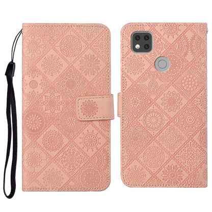 For Xiaomi Redmi 9C Ethnic Style Embossed Pattern Horizontal Flip Leather Case with Holder & Card Slots & Wallet & Lanyard(Pink) - Xiaomi Cases by buy2fix | Online Shopping UK | buy2fix
