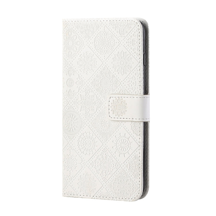 For Xiaomi Redmi 9C Ethnic Style Embossed Pattern Horizontal Flip Leather Case with Holder & Card Slots & Wallet & Lanyard(White) - Xiaomi Cases by buy2fix | Online Shopping UK | buy2fix