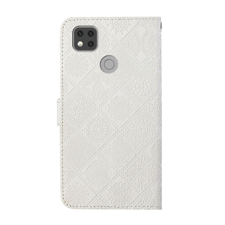 For Xiaomi Redmi 9C Ethnic Style Embossed Pattern Horizontal Flip Leather Case with Holder & Card Slots & Wallet & Lanyard(White) - Xiaomi Cases by buy2fix | Online Shopping UK | buy2fix