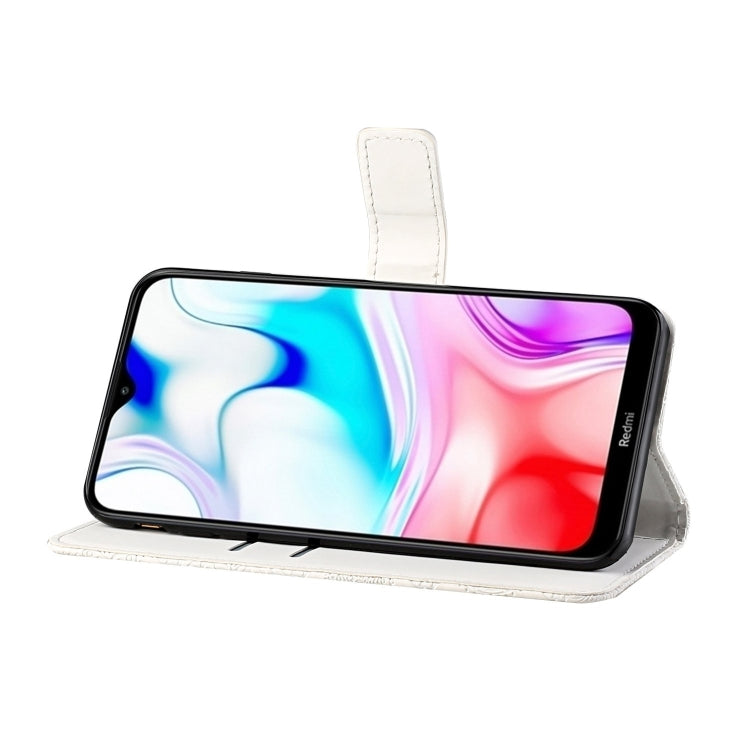 For Xiaomi Redmi 9C Ethnic Style Embossed Pattern Horizontal Flip Leather Case with Holder & Card Slots & Wallet & Lanyard(White) - Xiaomi Cases by buy2fix | Online Shopping UK | buy2fix