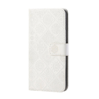 For Xiaomi Mi 10 Lite 5G Ethnic Style Embossed Pattern Horizontal Flip Leather Case with Holder & Card Slots & Wallet & Lanyard(White) - Xiaomi Cases by buy2fix | Online Shopping UK | buy2fix