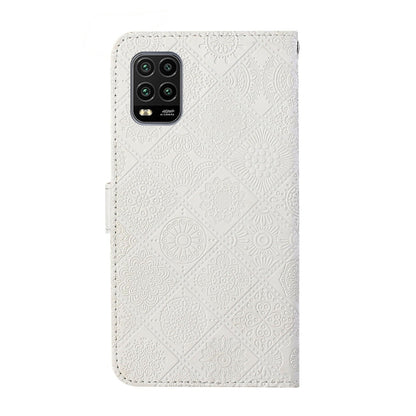 For Xiaomi Mi 10 Lite 5G Ethnic Style Embossed Pattern Horizontal Flip Leather Case with Holder & Card Slots & Wallet & Lanyard(White) - Xiaomi Cases by buy2fix | Online Shopping UK | buy2fix