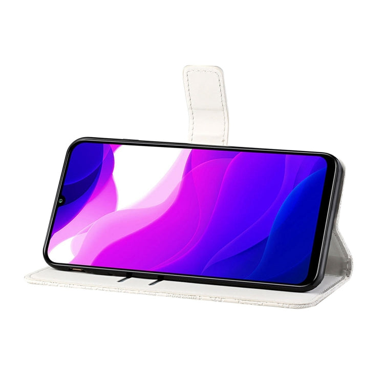 For Xiaomi Mi 10 Lite 5G Ethnic Style Embossed Pattern Horizontal Flip Leather Case with Holder & Card Slots & Wallet & Lanyard(White) - Xiaomi Cases by buy2fix | Online Shopping UK | buy2fix