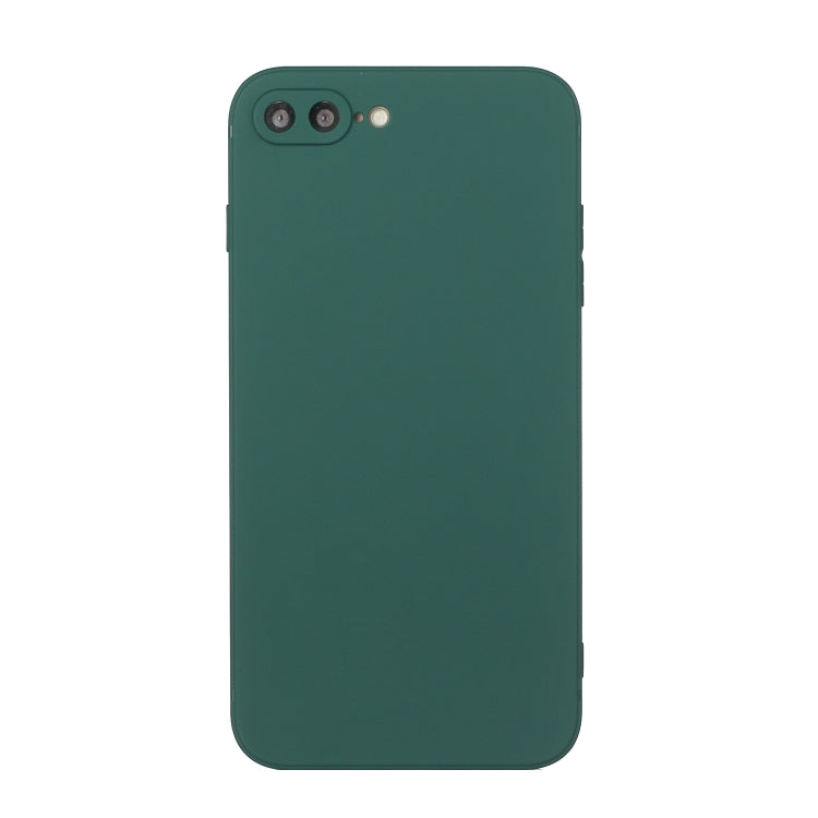 Straight Edge Solid Color TPU Shockproof Case For iPhone 7 Plus / 8 Plus(Dark Night Green) - More iPhone Cases by buy2fix | Online Shopping UK | buy2fix