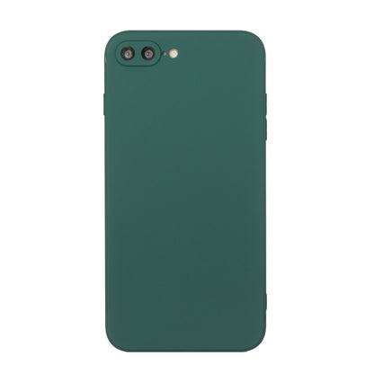 Straight Edge Solid Color TPU Shockproof Case For iPhone 7 Plus / 8 Plus(Dark Night Green) - More iPhone Cases by buy2fix | Online Shopping UK | buy2fix