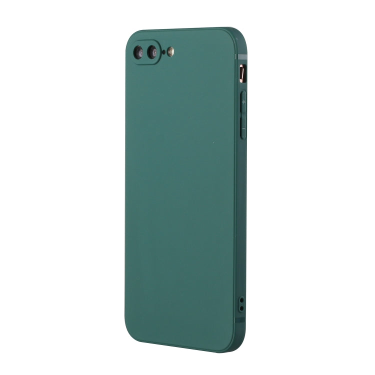 Straight Edge Solid Color TPU Shockproof Case For iPhone 7 Plus / 8 Plus(Dark Night Green) - More iPhone Cases by buy2fix | Online Shopping UK | buy2fix