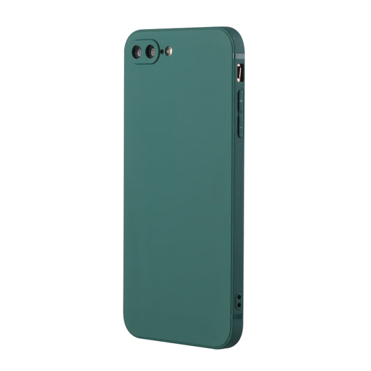 Straight Edge Solid Color TPU Shockproof Case For iPhone 7 Plus / 8 Plus(Dark Night Green) - More iPhone Cases by buy2fix | Online Shopping UK | buy2fix