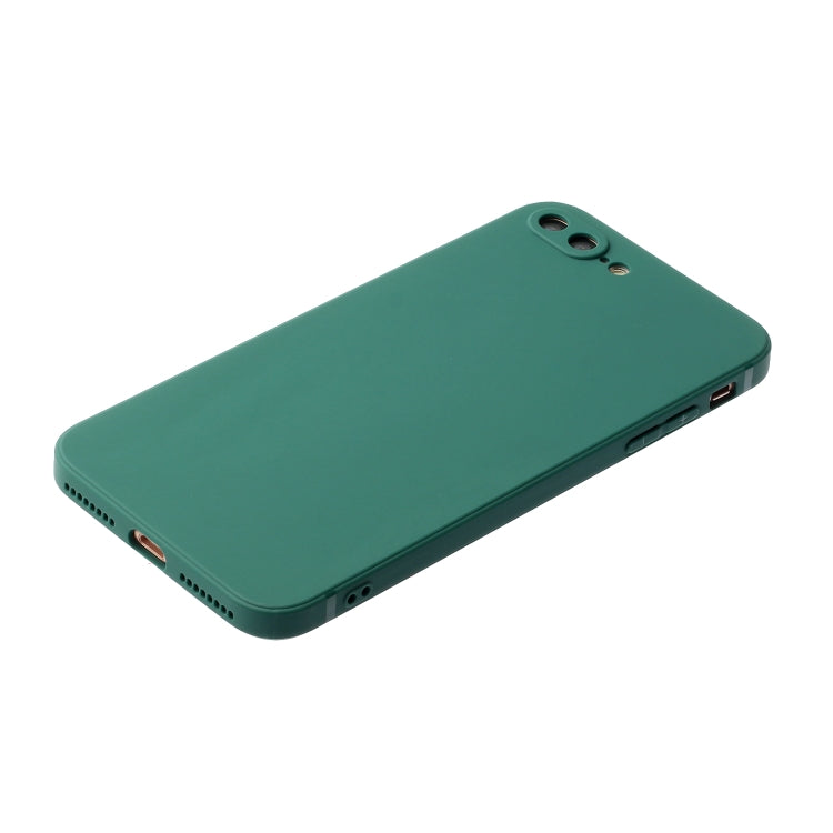 Straight Edge Solid Color TPU Shockproof Case For iPhone 7 Plus / 8 Plus(Dark Night Green) - More iPhone Cases by buy2fix | Online Shopping UK | buy2fix