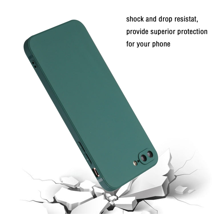 Straight Edge Solid Color TPU Shockproof Case For iPhone 7 Plus / 8 Plus(Dark Night Green) - More iPhone Cases by buy2fix | Online Shopping UK | buy2fix