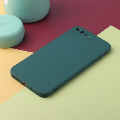 Straight Edge Solid Color TPU Shockproof Case For iPhone 7 Plus / 8 Plus(Dark Night Green) - More iPhone Cases by buy2fix | Online Shopping UK | buy2fix
