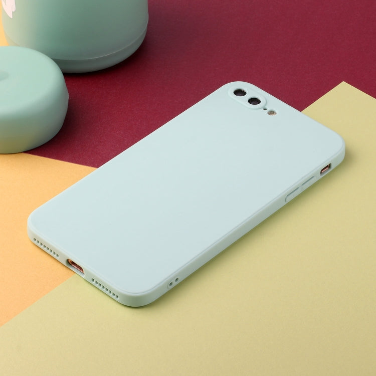 Straight Edge Solid Color TPU Shockproof Case For iPhone 7 Plus / 8 Plus(Light Cyan) - More iPhone Cases by buy2fix | Online Shopping UK | buy2fix