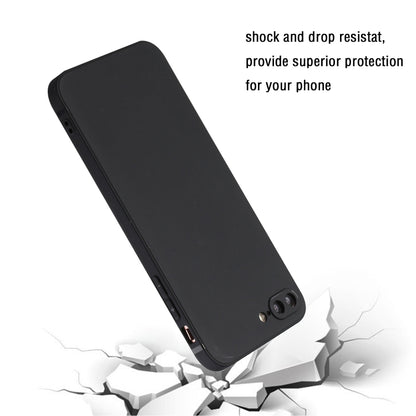 Straight Edge Solid Color TPU Shockproof Case For iPhone 7 Plus / 8 Plus(Black) - More iPhone Cases by buy2fix | Online Shopping UK | buy2fix