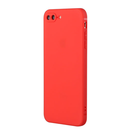 Straight Edge Solid Color TPU Shockproof Case For iPhone 7 Plus / 8 Plus(Red) - More iPhone Cases by buy2fix | Online Shopping UK | buy2fix