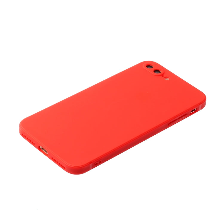 Straight Edge Solid Color TPU Shockproof Case For iPhone 7 Plus / 8 Plus(Red) - More iPhone Cases by buy2fix | Online Shopping UK | buy2fix