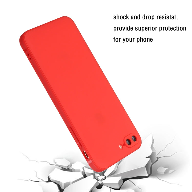 Straight Edge Solid Color TPU Shockproof Case For iPhone 7 Plus / 8 Plus(Red) - More iPhone Cases by buy2fix | Online Shopping UK | buy2fix