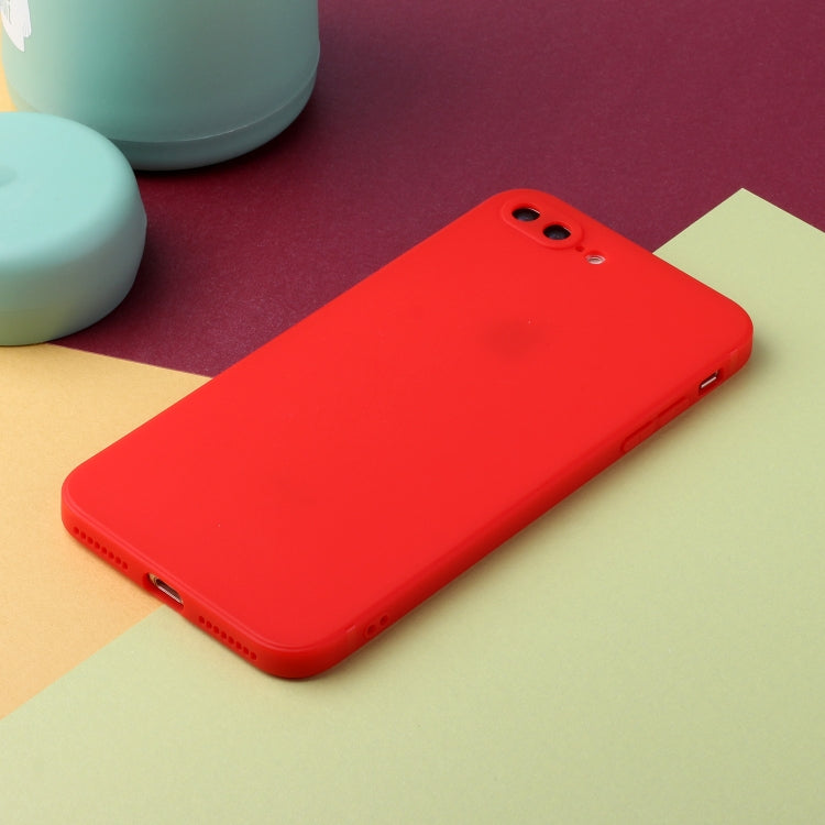 Straight Edge Solid Color TPU Shockproof Case For iPhone 7 Plus / 8 Plus(Red) - More iPhone Cases by buy2fix | Online Shopping UK | buy2fix