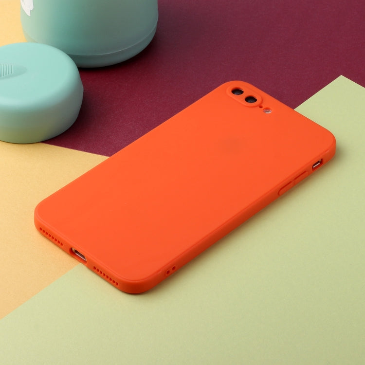 Straight Edge Solid Color TPU Shockproof Case For iPhone 7 Plus / 8 Plus(Orange) - More iPhone Cases by buy2fix | Online Shopping UK | buy2fix