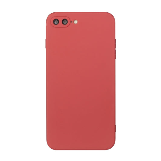Straight Edge Solid Color TPU Shockproof Case For iPhone 7 Plus / 8 Plus(Hawthorn Red) - More iPhone Cases by buy2fix | Online Shopping UK | buy2fix