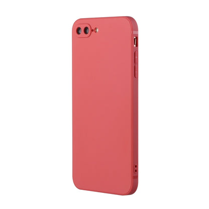 Straight Edge Solid Color TPU Shockproof Case For iPhone 7 Plus / 8 Plus(Hawthorn Red) - More iPhone Cases by buy2fix | Online Shopping UK | buy2fix