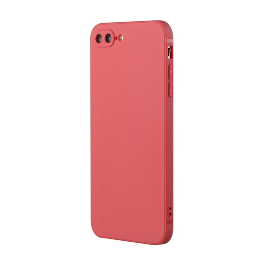 Straight Edge Solid Color TPU Shockproof Case For iPhone 7 Plus / 8 Plus(Hawthorn Red) - More iPhone Cases by buy2fix | Online Shopping UK | buy2fix