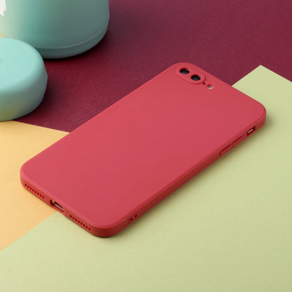 Straight Edge Solid Color TPU Shockproof Case For iPhone 7 Plus / 8 Plus(Hawthorn Red) - More iPhone Cases by buy2fix | Online Shopping UK | buy2fix