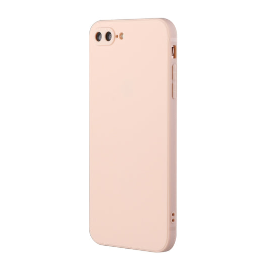 Straight Edge Solid Color TPU Shockproof Case For iPhone 7 Plus / 8 Plus(Light Pink) - More iPhone Cases by buy2fix | Online Shopping UK | buy2fix