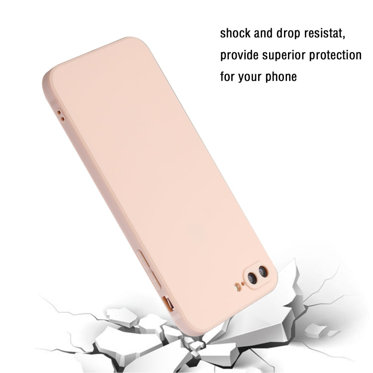 Straight Edge Solid Color TPU Shockproof Case For iPhone 7 Plus / 8 Plus(Light Pink) - More iPhone Cases by buy2fix | Online Shopping UK | buy2fix