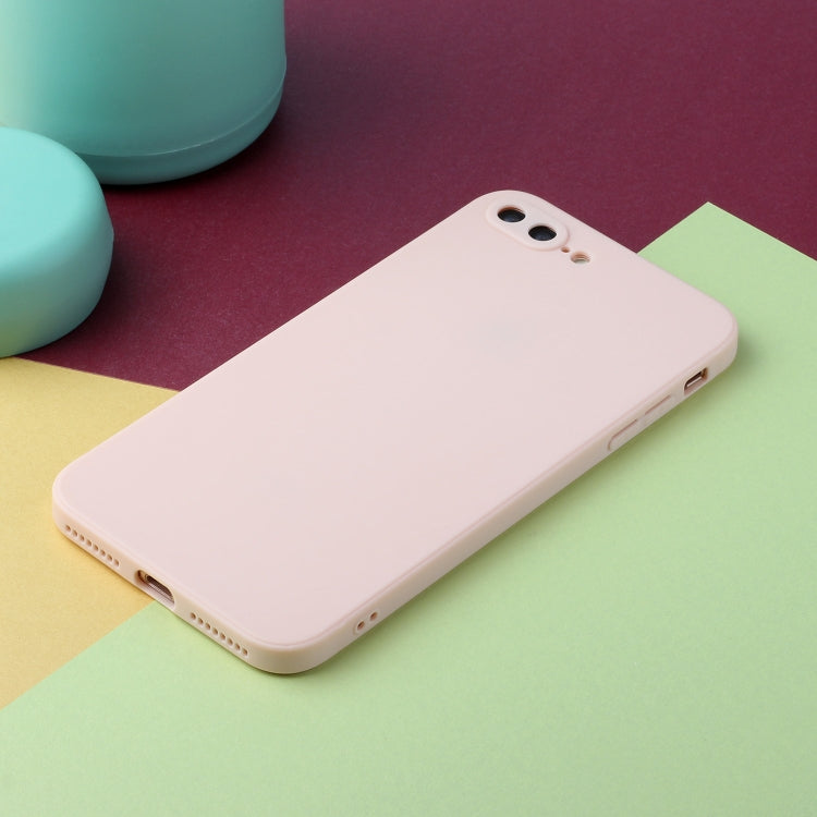 Straight Edge Solid Color TPU Shockproof Case For iPhone 7 Plus / 8 Plus(Light Pink) - More iPhone Cases by buy2fix | Online Shopping UK | buy2fix
