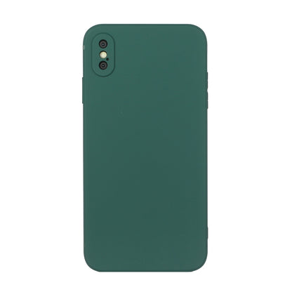 For iPhone X / XS Straight Edge Solid Color TPU Shockproof Case(Dark Night Green) - More iPhone Cases by buy2fix | Online Shopping UK | buy2fix