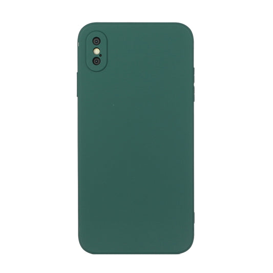 For iPhone X / XS Straight Edge Solid Color TPU Shockproof Case(Dark Night Green) - More iPhone Cases by buy2fix | Online Shopping UK | buy2fix