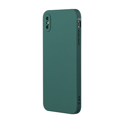 For iPhone X / XS Straight Edge Solid Color TPU Shockproof Case(Dark Night Green) - More iPhone Cases by buy2fix | Online Shopping UK | buy2fix